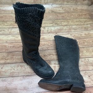 CORRAL Women's "Indie Spirit" Grey Knee Leather Cut Out Boots Size 7.5M